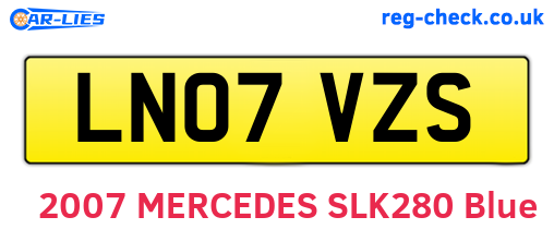 LN07VZS are the vehicle registration plates.