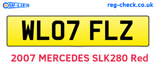 WL07FLZ are the vehicle registration plates.