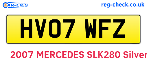 HV07WFZ are the vehicle registration plates.