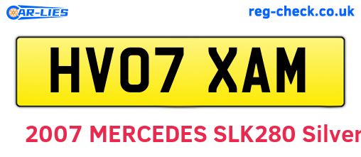 HV07XAM are the vehicle registration plates.