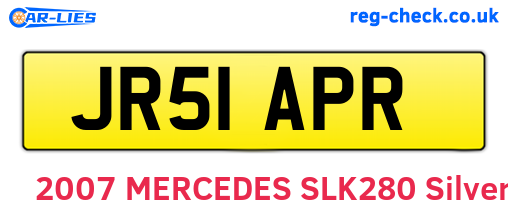 JR51APR are the vehicle registration plates.