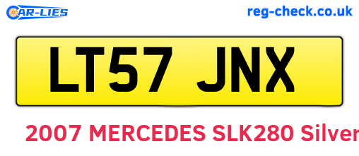 LT57JNX are the vehicle registration plates.