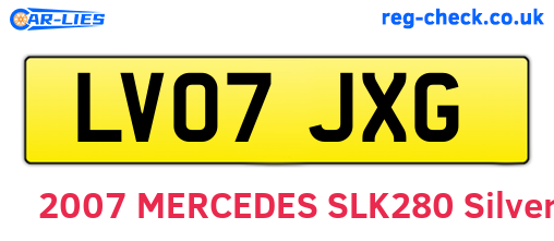 LV07JXG are the vehicle registration plates.