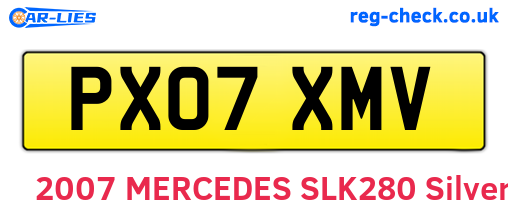 PX07XMV are the vehicle registration plates.