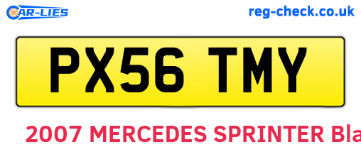 PX56TMY are the vehicle registration plates.