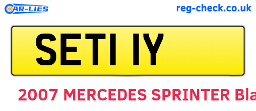 SET11Y are the vehicle registration plates.