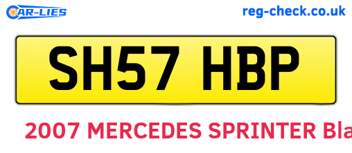 SH57HBP are the vehicle registration plates.