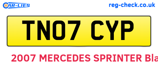 TN07CYP are the vehicle registration plates.