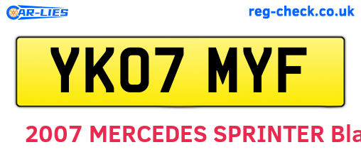 YK07MYF are the vehicle registration plates.