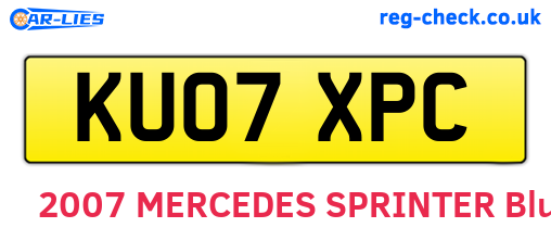 KU07XPC are the vehicle registration plates.