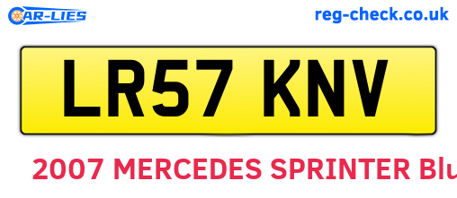 LR57KNV are the vehicle registration plates.
