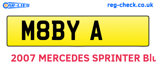 M8BYA are the vehicle registration plates.