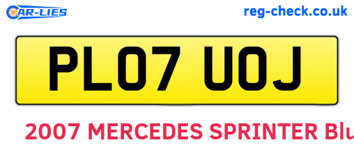 PL07UOJ are the vehicle registration plates.
