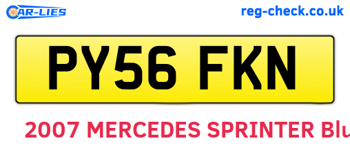 PY56FKN are the vehicle registration plates.