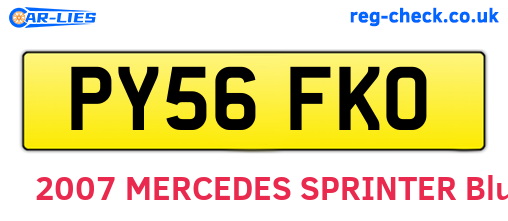 PY56FKO are the vehicle registration plates.