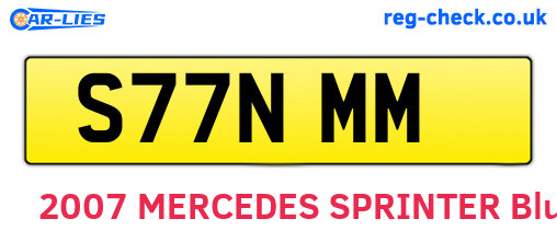 S77NMM are the vehicle registration plates.