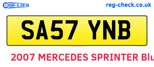 SA57YNB are the vehicle registration plates.