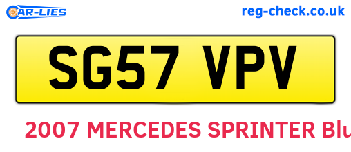 SG57VPV are the vehicle registration plates.