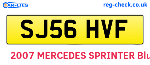 SJ56HVF are the vehicle registration plates.