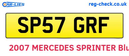 SP57GRF are the vehicle registration plates.