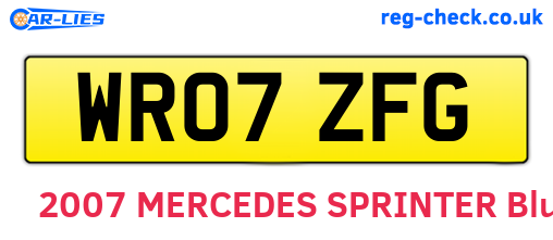 WR07ZFG are the vehicle registration plates.