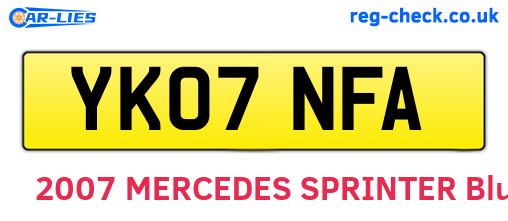 YK07NFA are the vehicle registration plates.