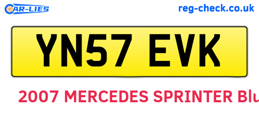 YN57EVK are the vehicle registration plates.