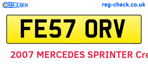 FE57ORV are the vehicle registration plates.