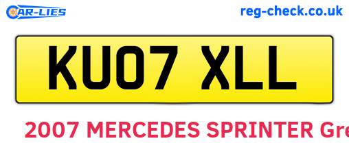 KU07XLL are the vehicle registration plates.