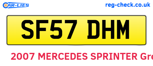 SF57DHM are the vehicle registration plates.