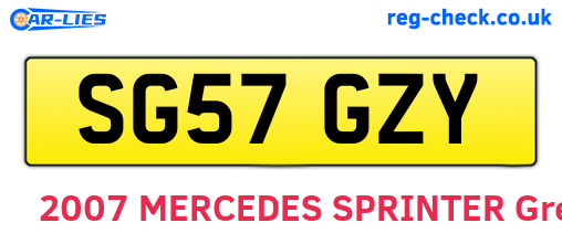 SG57GZY are the vehicle registration plates.