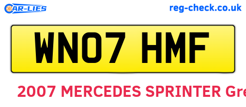 WN07HMF are the vehicle registration plates.