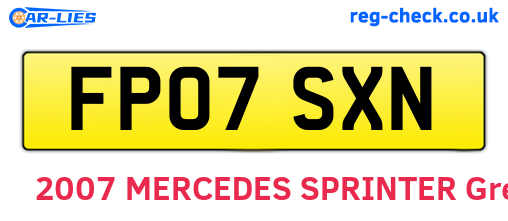 FP07SXN are the vehicle registration plates.