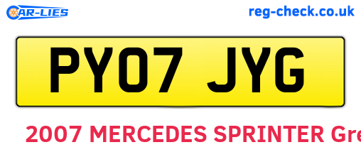 PY07JYG are the vehicle registration plates.