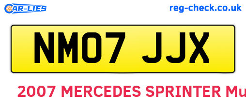 NM07JJX are the vehicle registration plates.