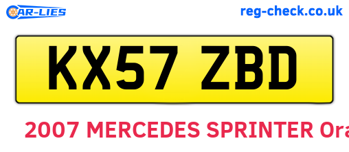 KX57ZBD are the vehicle registration plates.