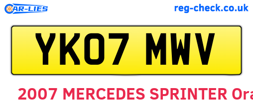 YK07MWV are the vehicle registration plates.
