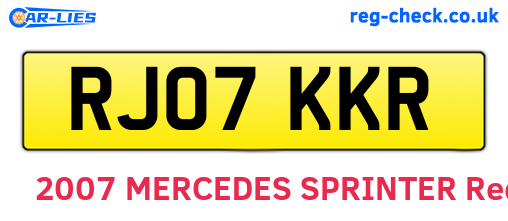 RJ07KKR are the vehicle registration plates.