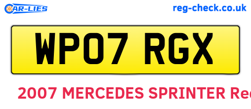 WP07RGX are the vehicle registration plates.