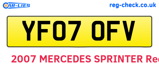 YF07OFV are the vehicle registration plates.