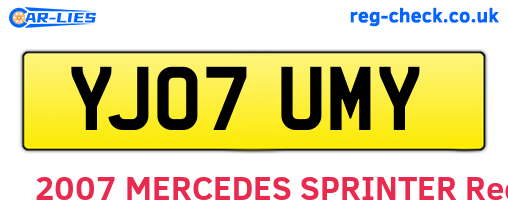 YJ07UMY are the vehicle registration plates.