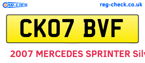 CK07BVF are the vehicle registration plates.