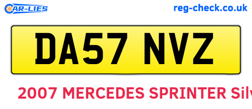 DA57NVZ are the vehicle registration plates.
