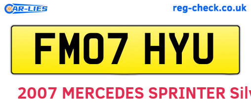 FM07HYU are the vehicle registration plates.