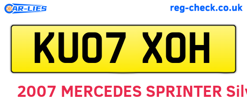 KU07XOH are the vehicle registration plates.