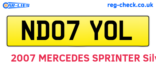 ND07YOL are the vehicle registration plates.
