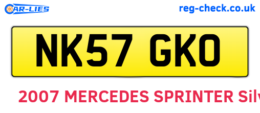 NK57GKO are the vehicle registration plates.