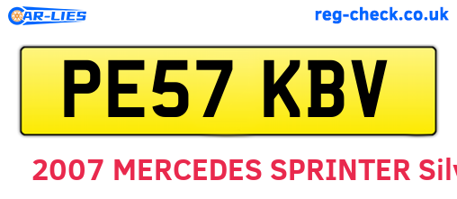 PE57KBV are the vehicle registration plates.