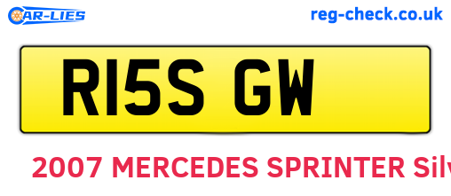R15SGW are the vehicle registration plates.