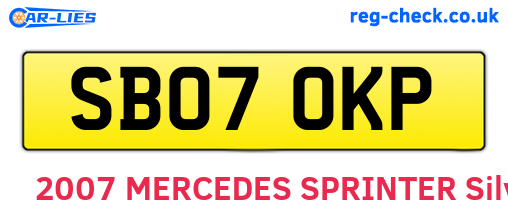 SB07OKP are the vehicle registration plates.